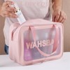 3-Piece Clear Travel Size Toiletries Washbag Set Waterproof PVC Cosmetic