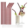 Reusable Straws Metal Drinking Straws Long Dishwasher Safe Red Set