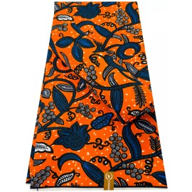 Unbranded Polyester African Wax Prints Fabrics-Orange