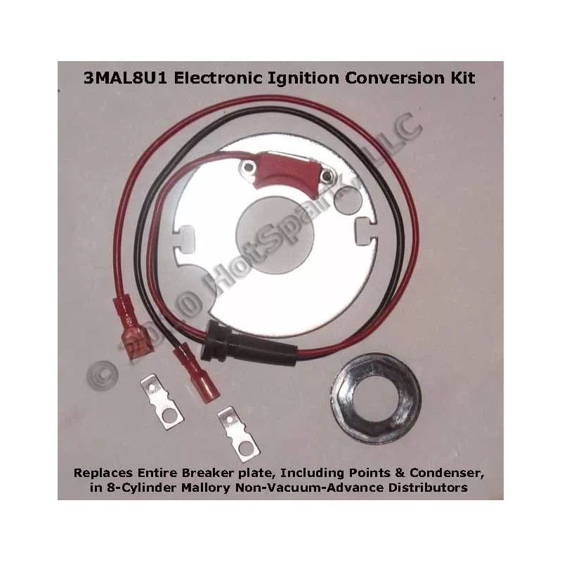 Hot-Spark Electronic Ignition Conversion for 8-cyl Mallory Marine Distributors with