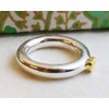 Sterling Silver 925 Mixed Metal Band with Gold Plated Heart
