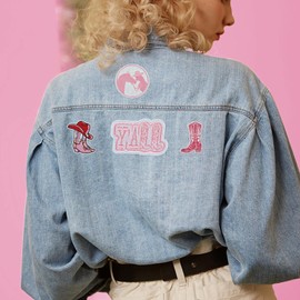 Ktxaby 23Pcs Western Cowgirl Iron On Patches,Pink Embroidered Patches for Hats,Hat Patches Sew On Applique Patches for Jackets Backpacks,Clothing, Jeans, DIY Accessories