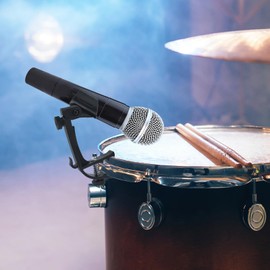 4 Pcs Drum Microphone Clip, Adjustable Drum Mic Clip with 180 Degrees Rotation Mic Holder, Shockproof Clips on Drum Mount for Professional Drum Recording