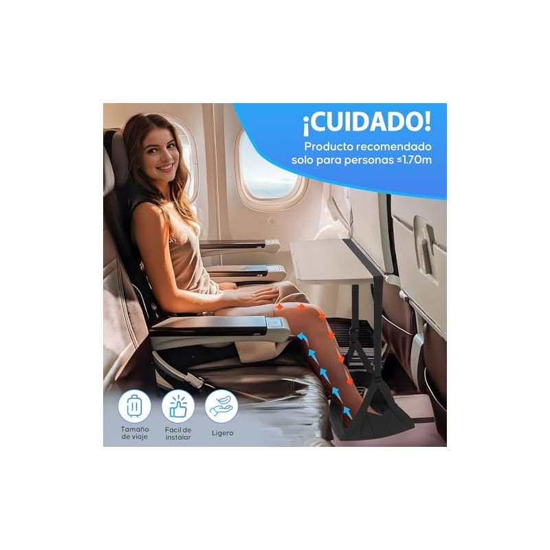 Hamaca de Pie de Avión Ajustable, Hamaca Para Pies Portátil
