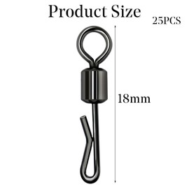 ApexEase Quick Change Swivels, 25pcs Q-shaped Fishing Tackle Quick Change Swivels Fishing Carp Terminal Accessory, UK Size 8