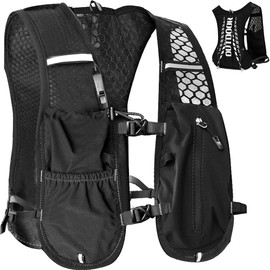 Running Vest - Running Backpacks Women Men - Lightweight Functional Hydration Pack 5L - Adjustable Reflective Running Hydration Pack for Running Cycling Hiking Climbing Marathon