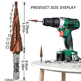 Professional Splitter and Reamer Set, High-Speed Steel Drill Bits, 3-15mm, for Metal, Wood, and Plastic, Precision Counterbore Reaming and Drilling, 1/4" Hex Shank