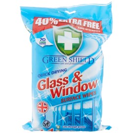 Green Shield Glass & Window Wipes 70pk