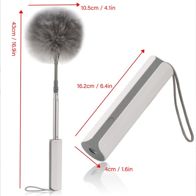 Zerodis Electric Duster, Portable Telescopic Multifunction Automatic Electrostatic Adsorption Brush