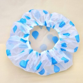 EVA Waterdrop Hair Cap for Face Washing and Showering Blue 6ea