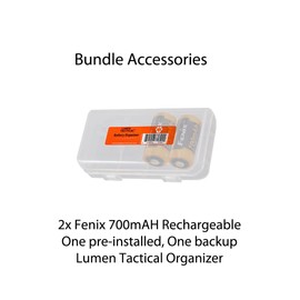 Fenix PD25R 800 Lumen USB Rechargeable EDC Flashlight with 2X ARB-L16 and LumenTac Organizer