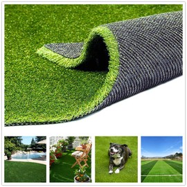 Conscience Trading Artificial Grass 0.8" Customized Size Astroturf for Dogs Fake Grass Outdoor Rug 4-Tone Color,Natural Looking Synthetic Lawn,Garden, Yard,Pool,Floor Realistic Turf