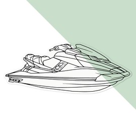 Medium 210mm 'Jet Ski' Clear Static Window Cling Sticker/Decal (Black) (WC00063299)