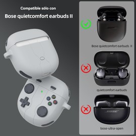 PENGPAI Funda para Bose QuietComfort Earbuds II Case (2022) y Bose QuietComfort Ultra Case (2023) Uso Rudo Carcasa con Llavero Soporte de Carga Inalámbrica YXJ (Gris Oscuro)