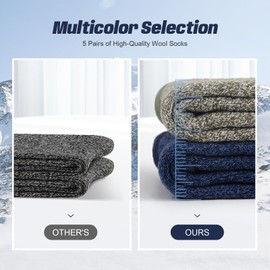 SIHOHAN Merino Wool Socks Mens Thermal Socks 5 Pairs Extra Warm Breathable Hiking Winter Sock for Outdoor Ski Sports, Multicolor 3, UK 6-11