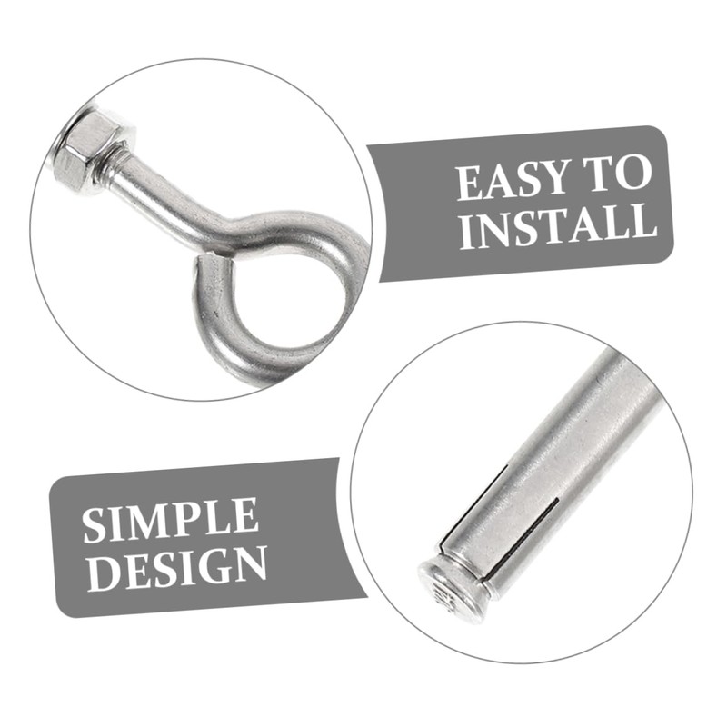 Ciieeo 2pcs Heavy Duty Eye Bolts Stainless Steel Expansion Screws