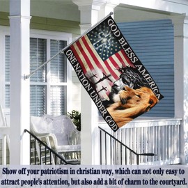 Aroxtms One Nation Under God Flag Patriotic Christian Jesus American Flags for Outside 3x5 Ft 4th of July Memorial Day Flag Outdoor Easter House Yard Decorations Banner