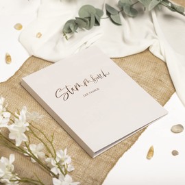 DeinWeddingshop Family Book - Family Register Wedding Registry Office - Deluxe Series - Hardcover DIN A4 (Beige/Rose Gold) (DIN A4)