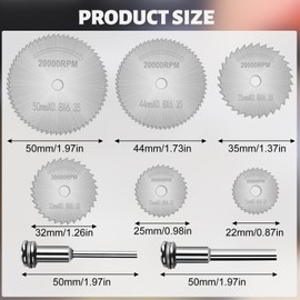 8Pcs Mini Circular Rotary Saw Blades,High-Speed Steel Saw Blades with Mandrel,Drill Wood Cutting Discs Set for Plastic Metal Rotary Cutting Tools