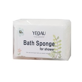YEOAU Body Bath Sponge, Soft Texture & Hypoallergenic & Good Portability, Disposable Body Bath Sponge for Travel & Camping & Business Trips (Pack of 12)