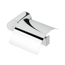 Geesa Wynk Toilet Roll Holder with Lid, Toilet Roll Holder Right, Colour: Chrome, 174 x 50 x 133 mm