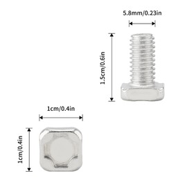 50 Sets Greenhouse Nuts and Bolts, Hex Nuts and Square Head Bolts for Installing and Fixing Greenhouse