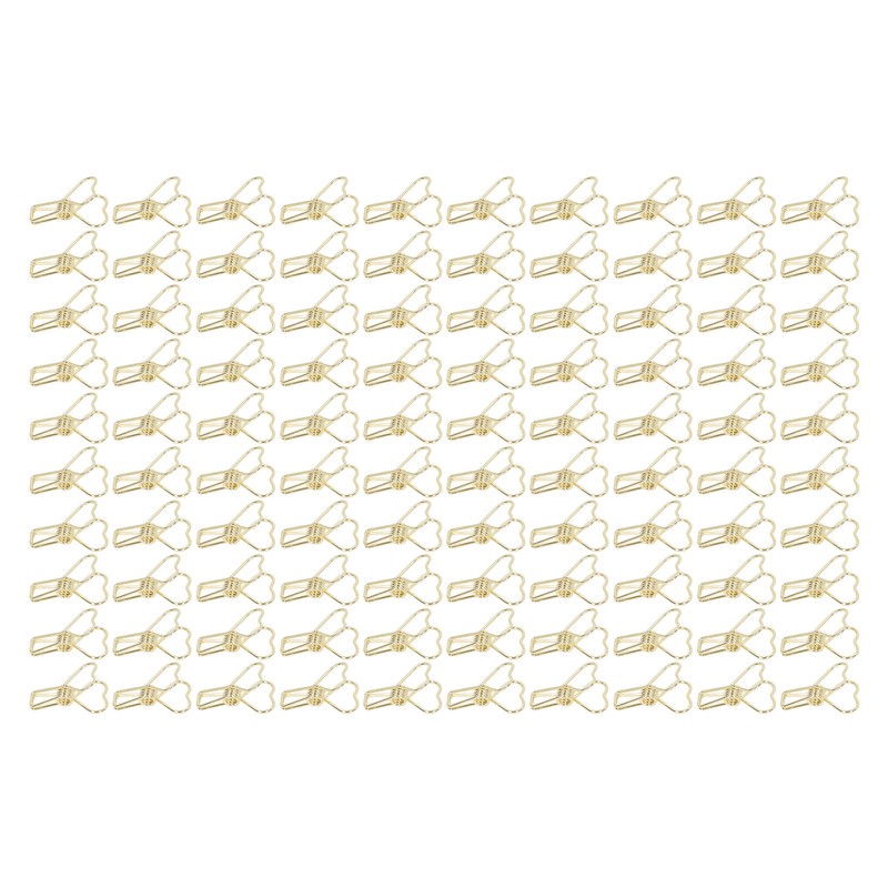100pcs Binder Clips Heart Style Long Tail Shape Metal Iron