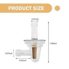 Shakas 2 PCS Fuel Filters, 1/4" 90 Degree Small Fuel Impurity Filter, Transparent Structure High Temperature Resistance Copper Core Oil Cup, for Motorcycles Motocross Bikes ATVs (White)