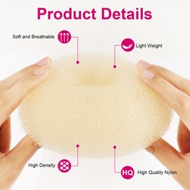 URAQT Hair Donut Bun Maker Set, 4 Pcs Ring Style Donut Bun Shaper with 30 Hair Pins, Blonde Chignon Doughnut Bun Hair Accessories for Girls Kids Women DIY Chignon Hair Styles