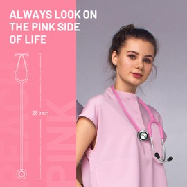 FriCARE Pink Stethoscope for Nurses Gift, Dual Head Acoustic Clinical Stethoscope with Bell and Diaphragm, Lung Heart Sound Medical Monitoring