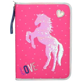 Depesche Miss Melody Love 10604 Pencil Case XXL with Sequins Approx. 28 x 20 x 4 cm Pink