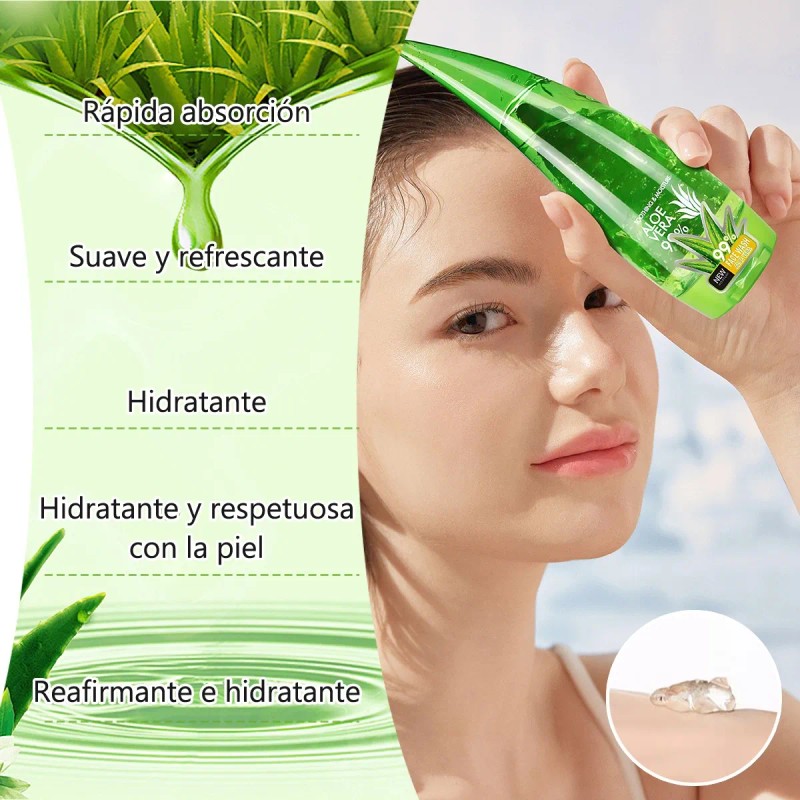 2pcs Gel Aloe Vera Anti-manchas Anti-acne Vitamina E Hidrata Normal