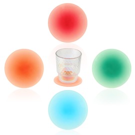 FUYAHA 4Pcs Acrylic Coasters for Drinks - 3.8 Inch Cup Coaster,Round Heat Resistant Non-Slip Table Coasters for Coffee,Perfect for House Warming Gift Home Decor