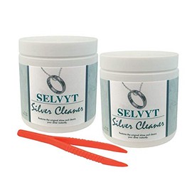 2-8oz Selvyt Sterling Silver 925 Jewelry Coin Cleaner Ezest Jar w/Tweezer Kit