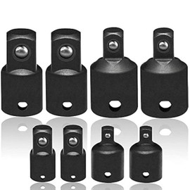 GCQ Impact Socket Adapter and Reducer Set, Use with Impact Wrenches and Drills in Auto and Impact Driver Construction Work, 8 Piece - (3/8in. to 1/4) (1/2in. to 3/8) (3/8in. to 1/2) (1/4in. to 3/8)