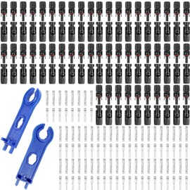100PCS/50 Pairs Solar Connectors M-C-4 Male/Female IP67 Waterproof Solar Panel Cable Connectors with 2 PCS Spanners