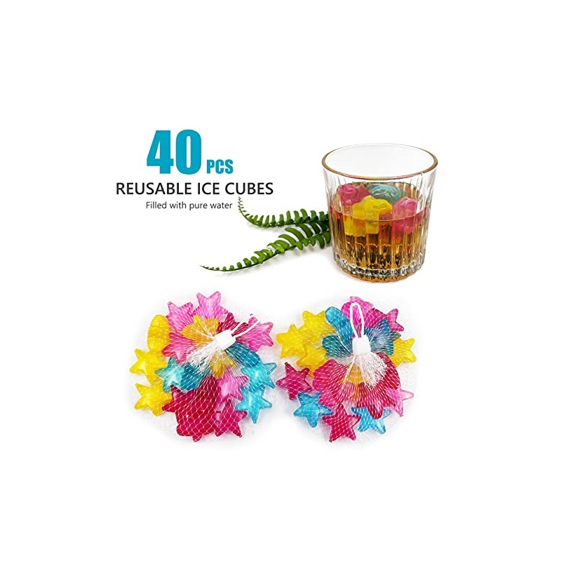 cubeta de hielo reutilizable, 40 cubitos de hielo de plástico,