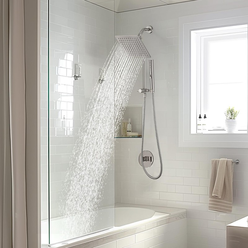 G-Promise All Metal Shower Head with Massage Mode Handheld Spray