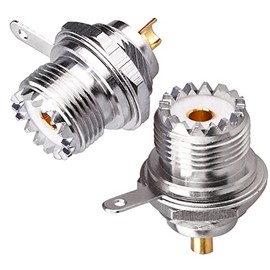 TUOLNK UHF SO239 Bulkhead Female Panel Chassis Mount Flange Solder Cup PL259 RF Coaxial Connector Coax Antenna Adapter Pack of 2