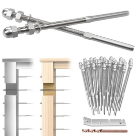 CKE 50 Pack Cable Railing Kit, 4x4 Swage Threaded Stud Tension End Fitting Terminal for 1/8" Cable Deck Railing, T316 Stainless Steel Cable Railing Hardware Tensioner for 4x4, 2x2 Wood Metal Post CR06