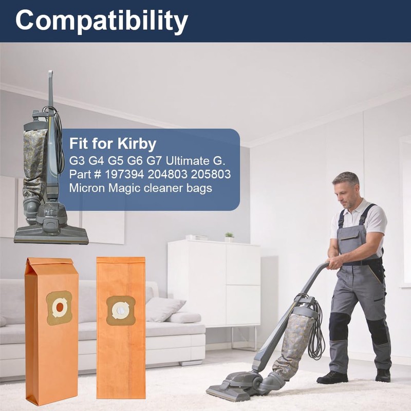 20 Pack Vacuum Bags Compatible with Kirby G3,G4,G5,G6,G7,G Series, Ultimate