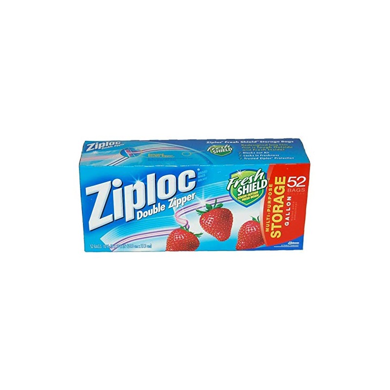 Ziploc Double Zipper Storage Bags - Gallon, 52 Count