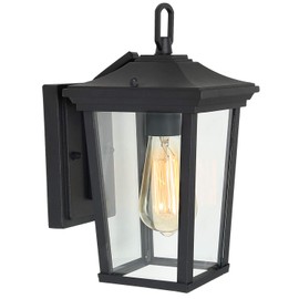 LNC Black Outdoor Wall Lantern, Farmhouse Waterproof Exterior Light Fixtures Wall-Mount, 12'' Anti-Rust Outside Wall Sconces Lights Lighting for Porch House Front Door Garage