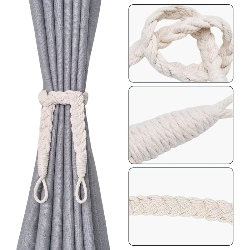 2 PCS Curtains Tie Back Rope, Curtain Tie Backs Rope,