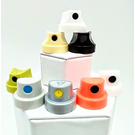 Spray Paint Caps - Skinny to Fat 8pc Sampler Pack Fits Female Cans: Molotow, Montana, Loop, Flame, MTN, DANG, Double A, Fresh Paint, Acme and Other Female Cans