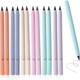 12 Pcs Lapiz Infinito, Lápiz Infinito Borrable, Lápices sin Tinta, Escritura Ilimitada Reutilizable, Adecuado para Dibujan y Escriben, pencils (Color mixto -12 piezas)