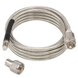 CB Coax Cable 8FT, RG8X FME Female to UHF PL-259 Male with FME Male to PL-259 Adapter, Low Loss RF Coaxial Cable for Antenna, CB Radio, Ham Radio, Marine, Mobile, and GPS Systems