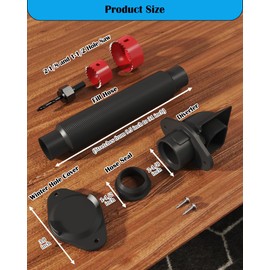 Rain Barrel Diverter Kit - Rain Barrel Downspout Diverter for Rectangular Downspouts, Easily Turn Plastic Containers into Rain Barrels, Easy Installation Without Dismantling (with Hole Saw Set)