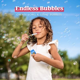 Sloosh 24 Pack Assorted Colors Bubble Solution Bottles with Wand (4 Oz) for Kids' Bubble Toys Summer Activity, Easter, and Assortment Party Favors