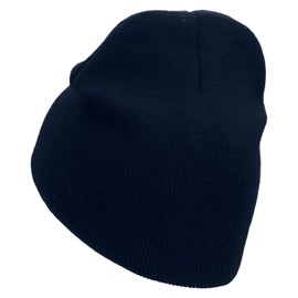 e4Hats.com Guitar Pick Embroidered 8 inch Acrylic Short Blank Beanie - Navy OSFM